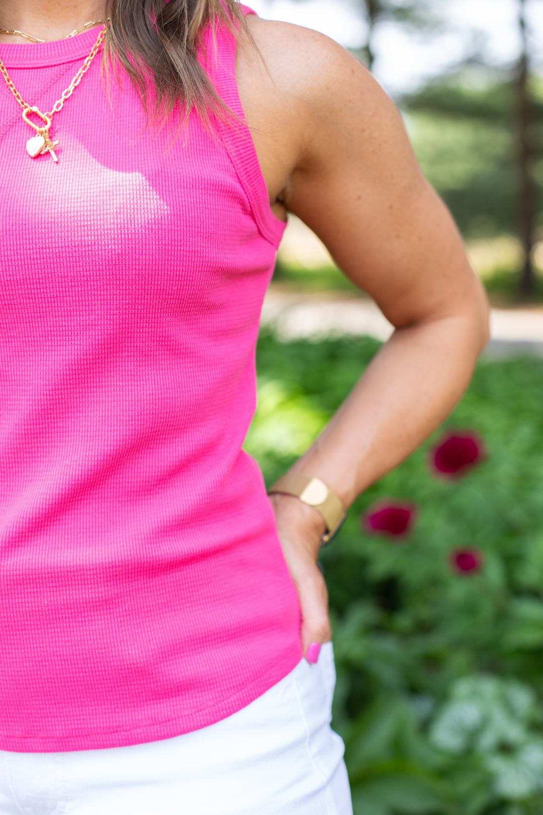 Fuchsia Waffle Tank | FINAL SALE