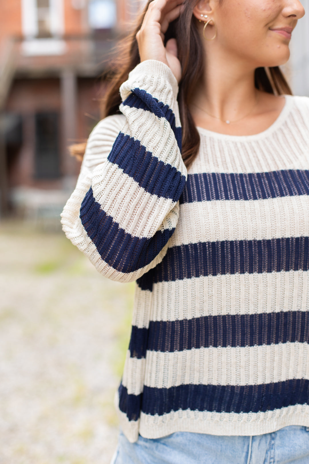 Melanie Striped Knit Pullover