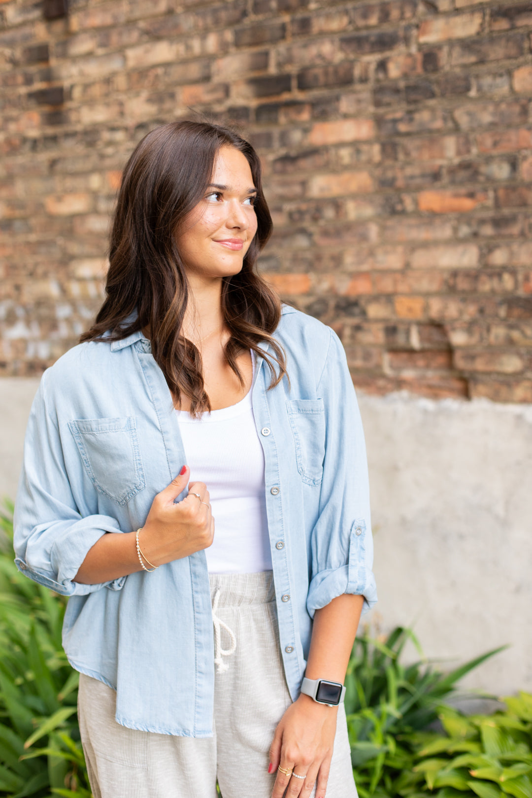 Maddie Denim Button Up