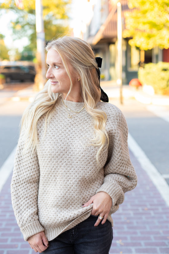 Eliana Boatneck Waffle Sweater