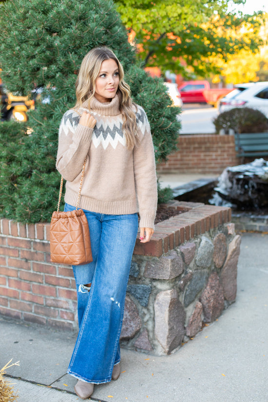 Fair Isle Turtleneck Sweater