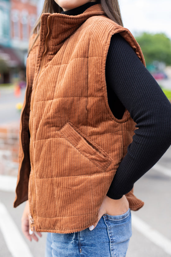 Corduroy Puffer Vest