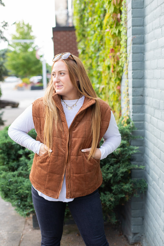 Corduroy Puffer Vest