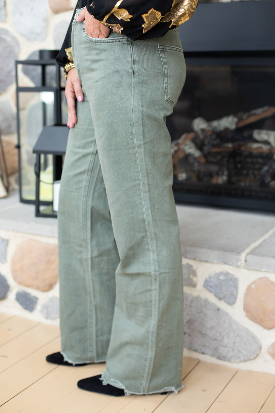 Vervet 90's Vintage Flare Jeans - Thyme