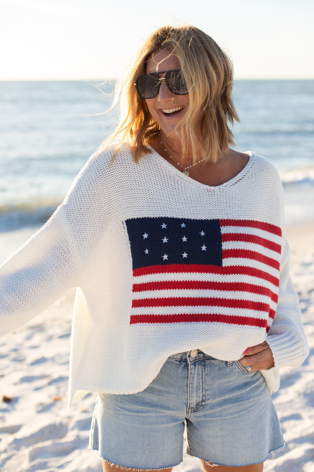 American Flag Sweater