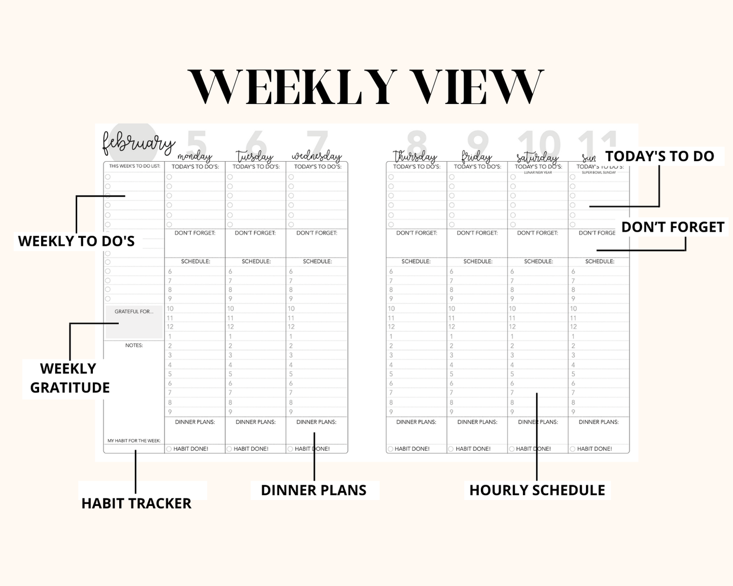 2025 Life + Style Weekly Planner: Secret Garden